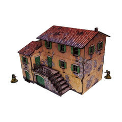 PREORDER Micro Arts Studio - WW2 Italy Large House (1) PREPAINTED [28mm/1:56]