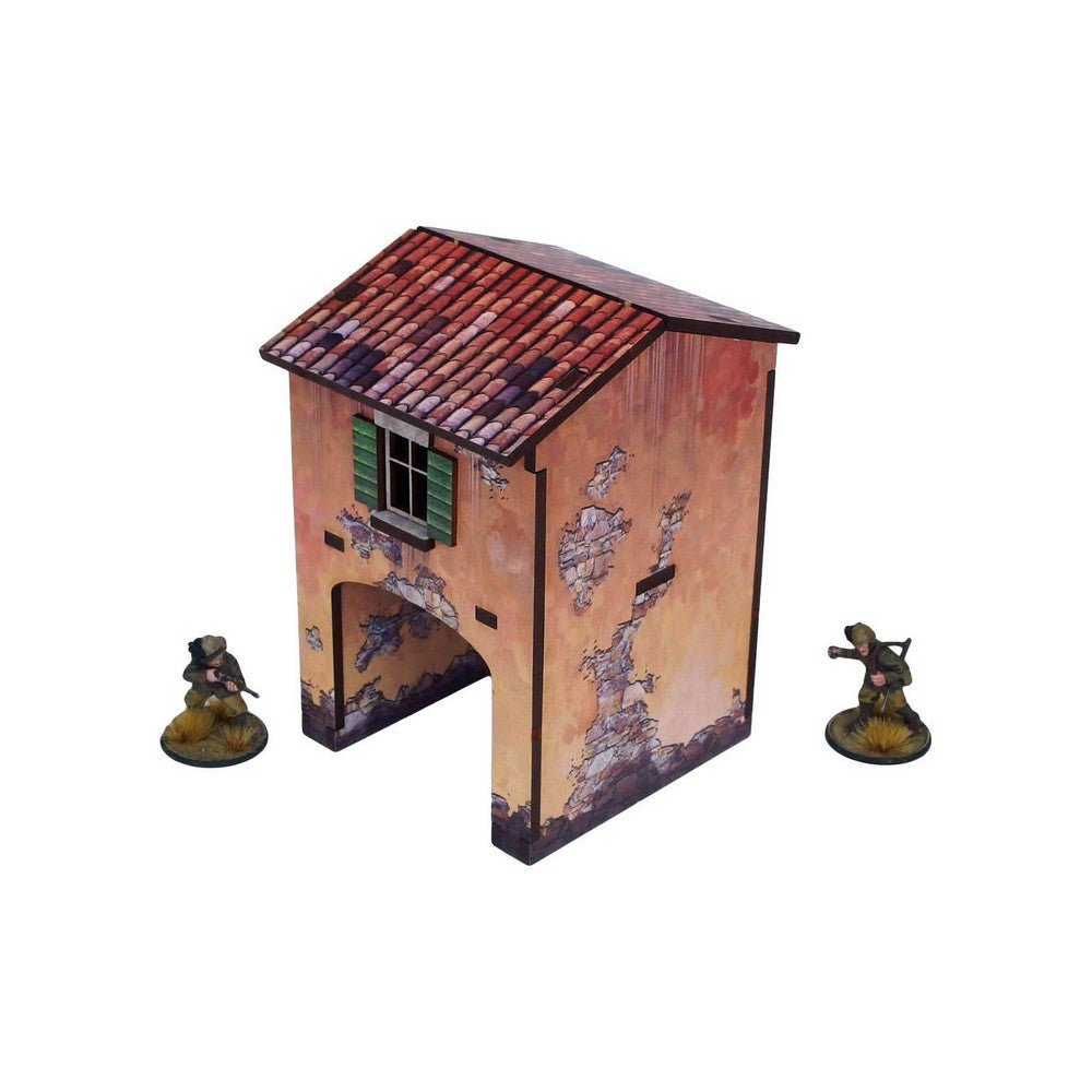 PREORDER Micro Arts Studio - WW2 Italy Gate House (1) PREPAINTED [28mm/1:56]