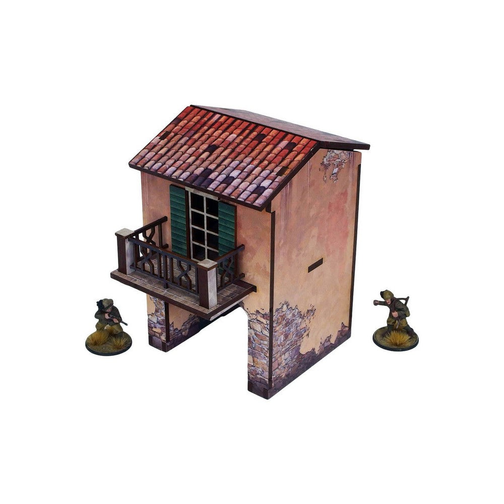 PREORDER Micro Arts Studio - WW2 Italy Gate Balcony (1) PREPAINTED [28mm/1:56]