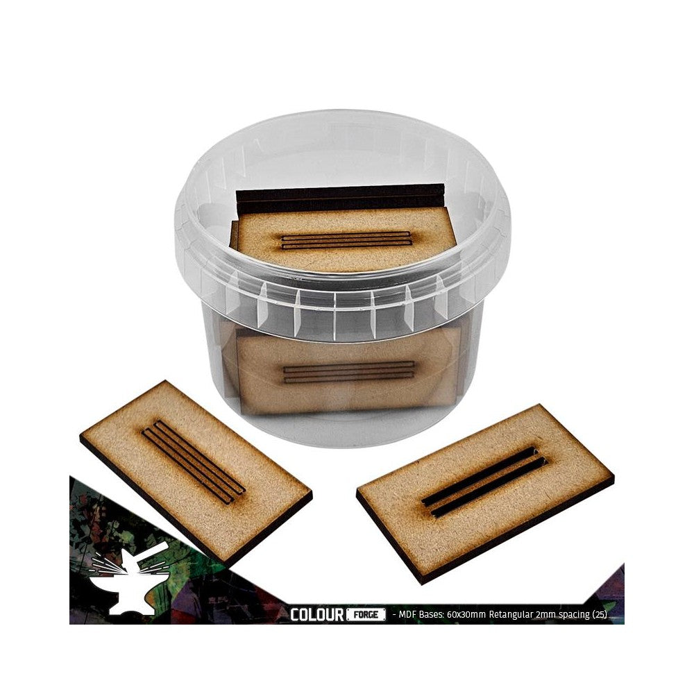 PREORDER The War Hub - MDF Bases - 60x30mm Rectangular - 2mm spacing (24)