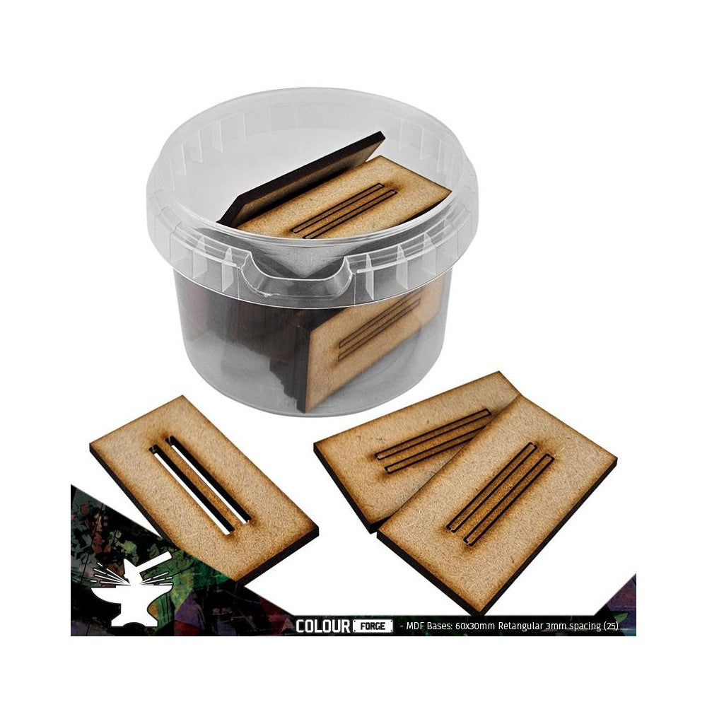 PREORDER The War Hub - MDF Bases - 60x30mm Rectangular - 3mm spacing (24)