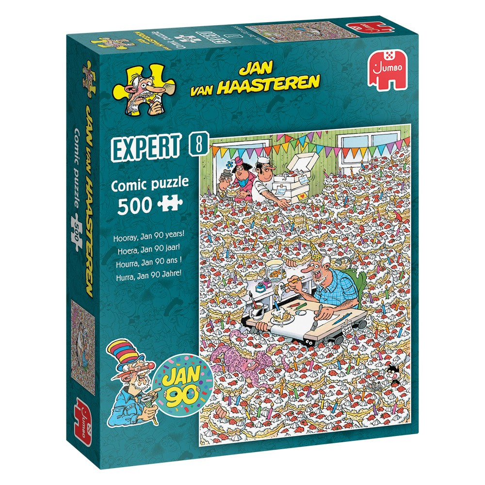 PREORDER Puzzle - Jumbo Jan van Haasteren - Hooray Jan 90 Years 500pc