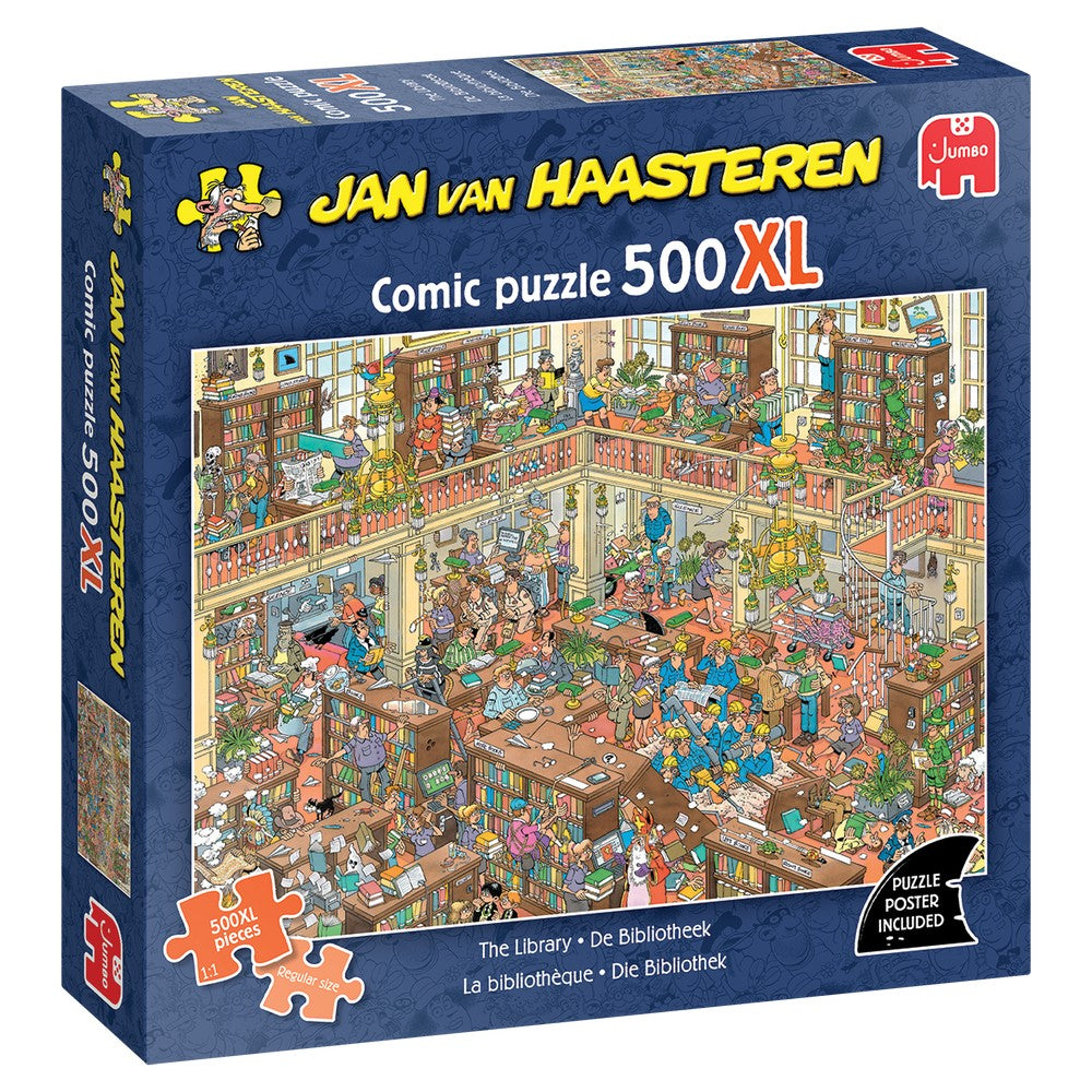 PREORDER Puzzle - Jumbo - Jan van Haasteren 500XL - The Library (500 pieces XL)