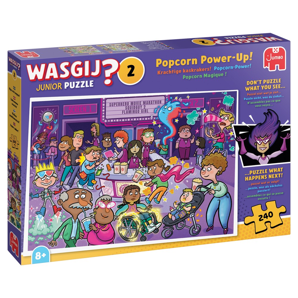 PREORDER Puzzle - Jumbo - Wasgij Junior 2 - Popcorn Power-Up! (240 pieces)