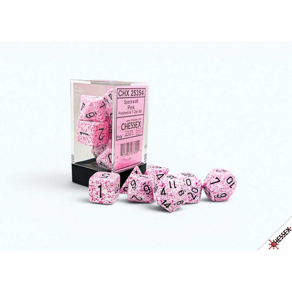 PREORDER CHX 25354 Speckled Pink Polyhedral 7-Dice Set