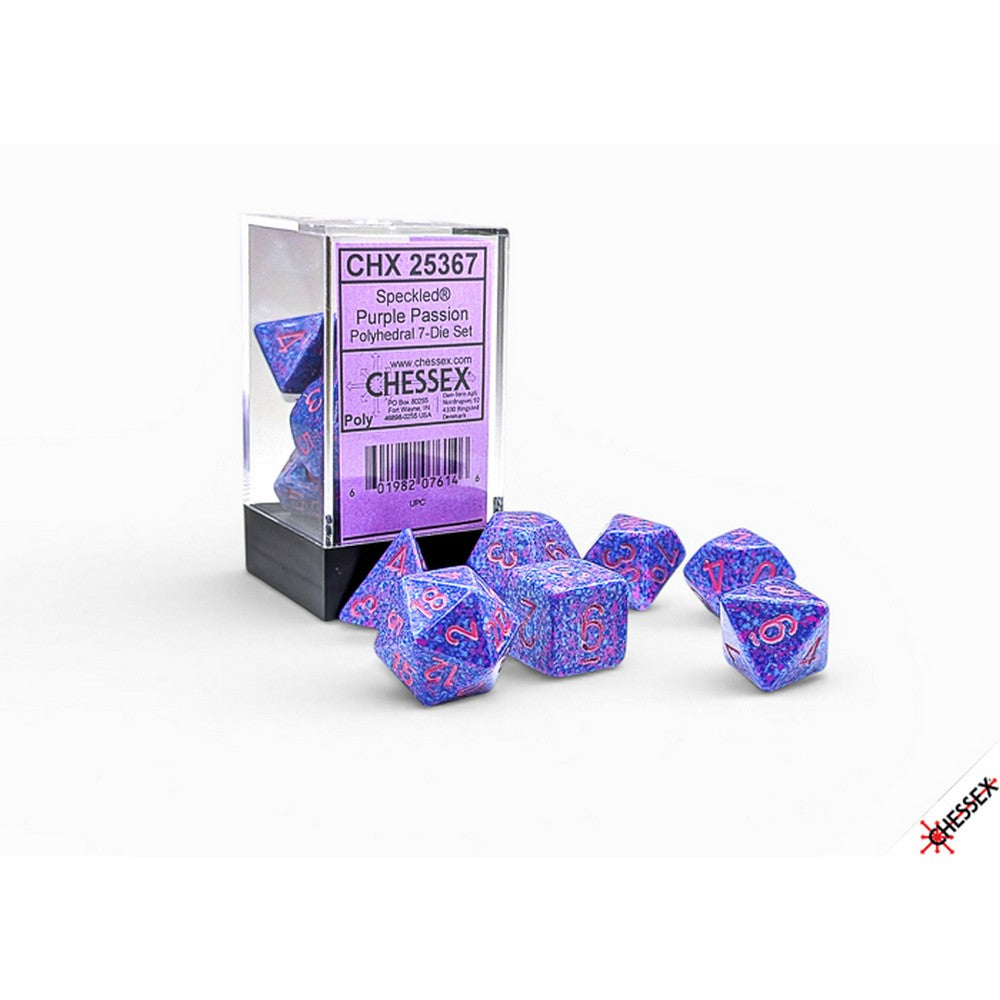 PREORDER CHX 25367 Speckled Purple Passion Polyhedral 7-Dice Set