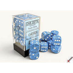 PREORDER CHX 25776 Speckled Ocean Stone 16mm d6 Dice Block (12 dice)