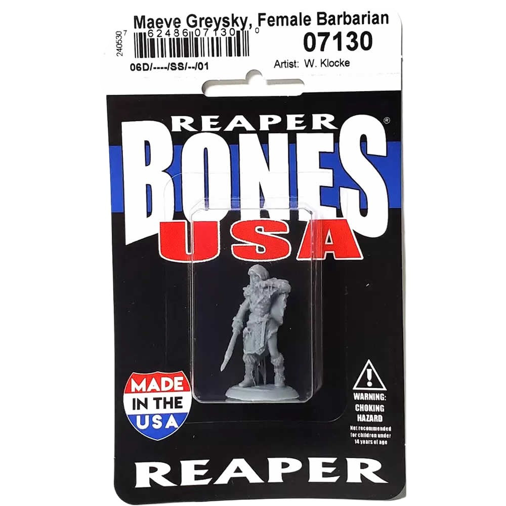 PREORDER Reaper: Dungeon Dwellers: Maeve Greysky - Female Barbarian (Plastic)