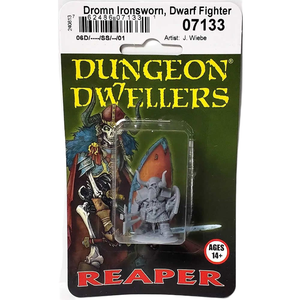 PREORDER Reaper: Dungeon Dwellers: Dromn Ironsworn - Dwarf Warrior (Plastic)
