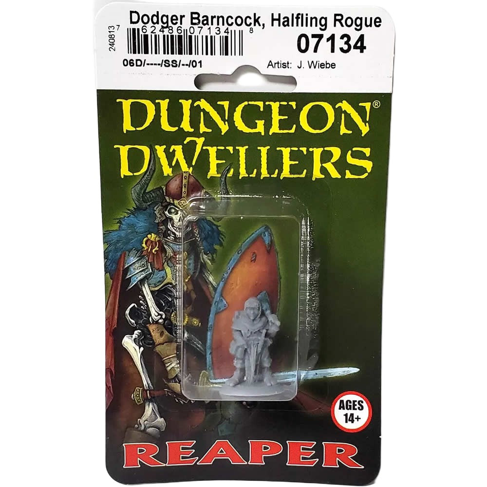 PREORDER Reaper: Dungeon Dwellers: Dodger Barncock - Halfling Rogue (Plastic)