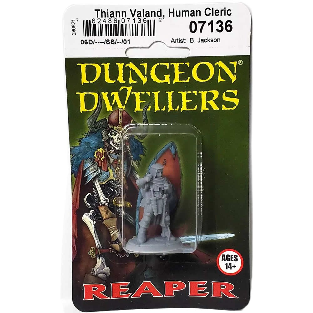 PREORDER Reaper: Dungeon Dwellers: Thiann Valand - Human Cleric (Plastic)