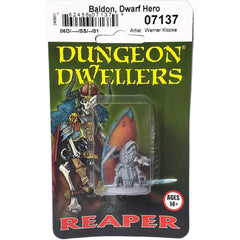 PREORDER Reaper: Dungeon Dwellers: Baldon - Dwarf Hero (Plastic)