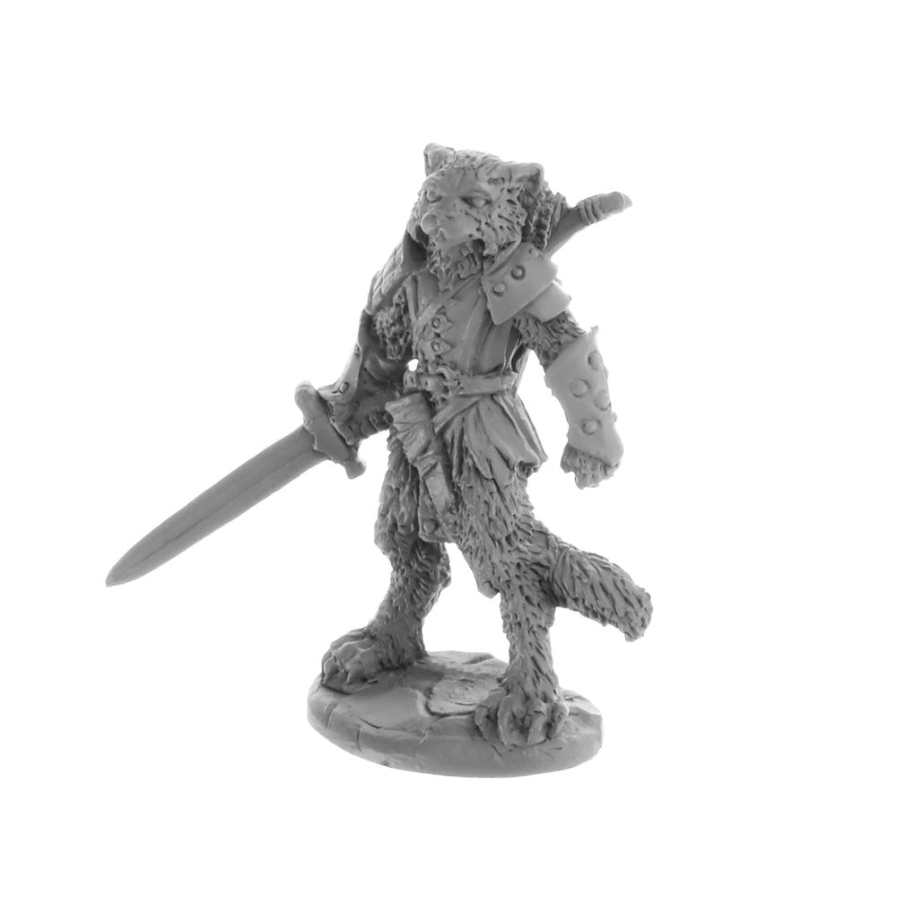 PREORDER Reaper: Bones USA Reaper Legends: Catfolk Fighter - Mal (Plastic)