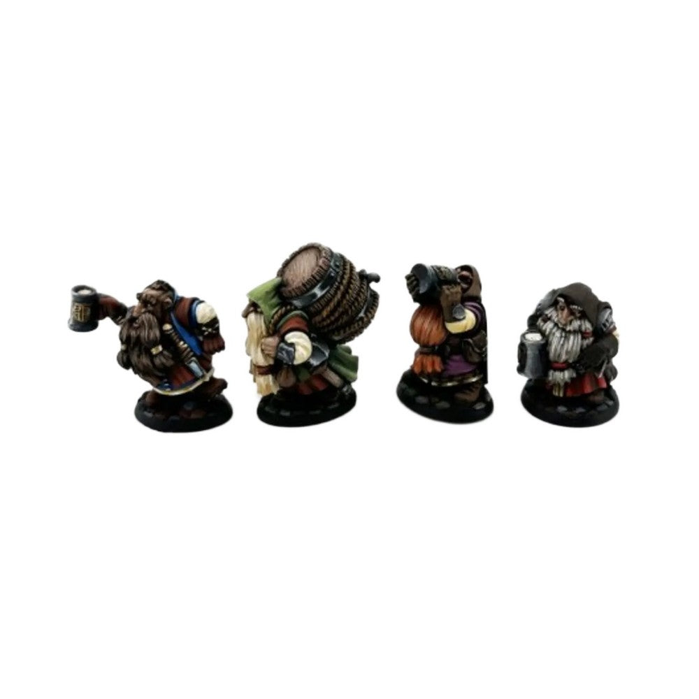 PREORDER Reaper: Bones USA Reaper Legends: Townsfolk: Dwarven Brewmeister and Patrons (4) (Plastic)