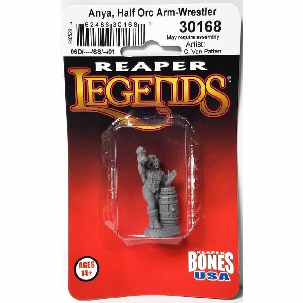 PREORDER Reaper: Bones USA Reaper Legends: Anya - Half Orc Arm-Wrestler (Plastic)