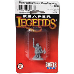 PREORDER Reaper: Bones USA Reaper Legends: Hargret Ironthumb - Dwarf Heroine (Plastic)