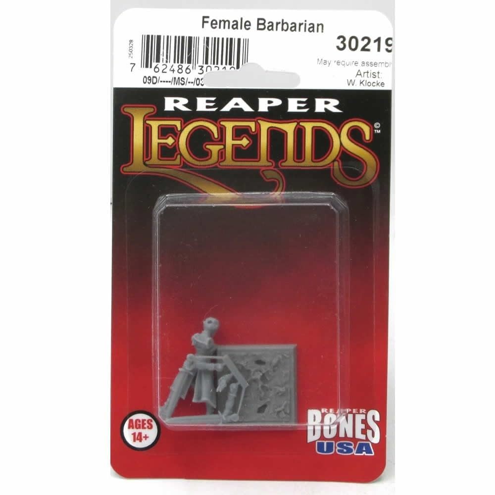 PREORDER Reaper: Bones USA Reaper Legends: Female Barbarian (Plastic)