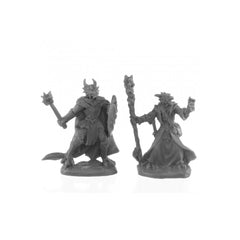 PREORDER Reaper: Bones USA Reaper Legends: Dragonfolk Wizard and Cleric (Plastic)