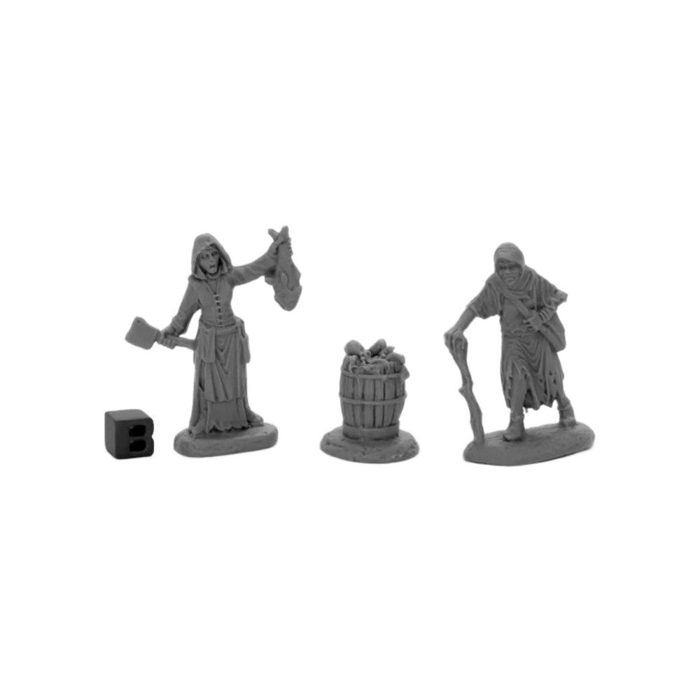 PREORDER Reaper: Bones Black: Dreadmere Townsfolk: Fishwife &amp; Crone (2) (Plastic)