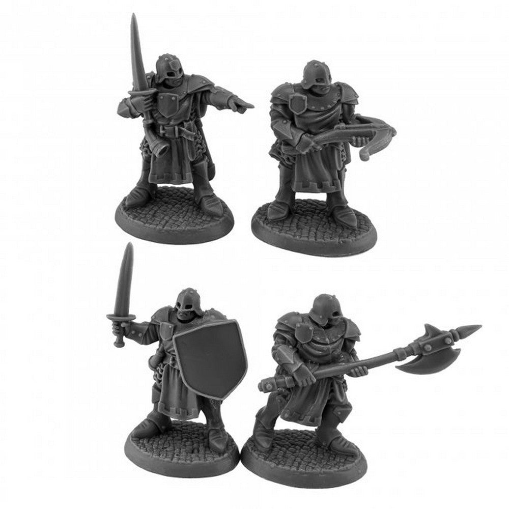 PREORDER Reaper: Bones Black: Town Guard (4) (Plastic)