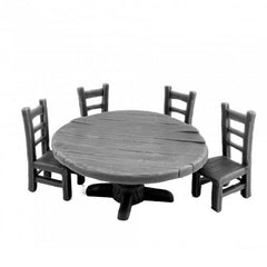 PREORDER Reaper: Bones Black: Round Table and Chairs (4) (Plastic)
