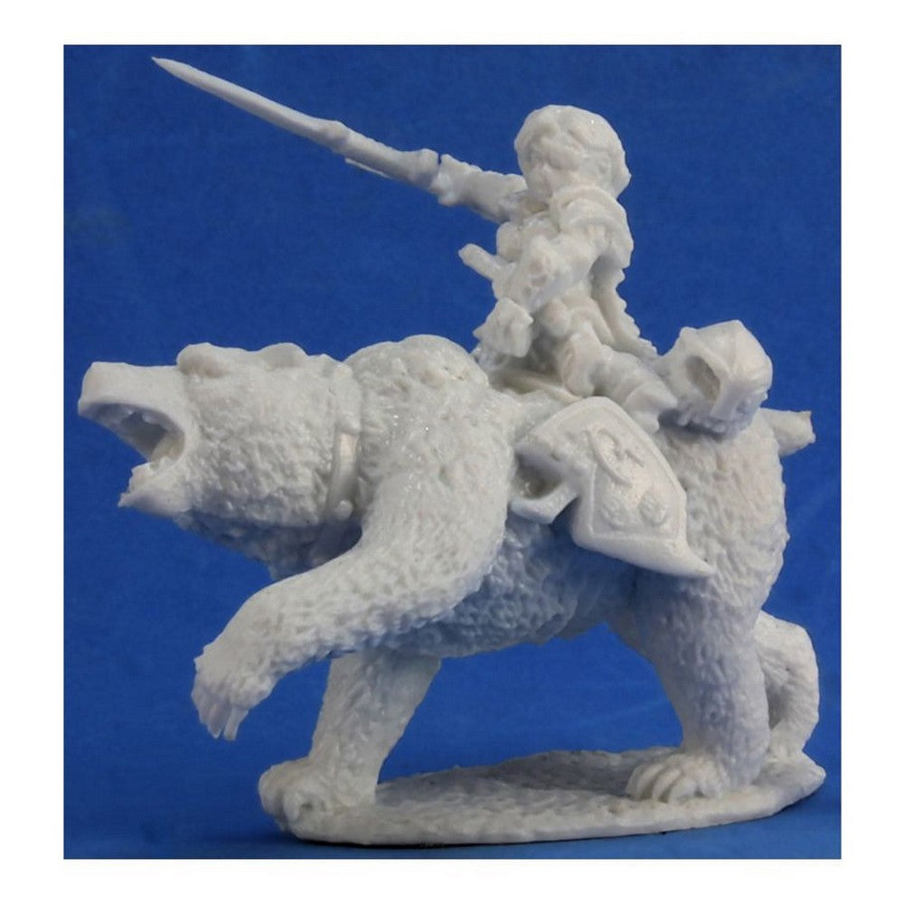 PREORDER Reaper: Bones Classic: Ursula - Dwarven Bear Rider (Plastic)