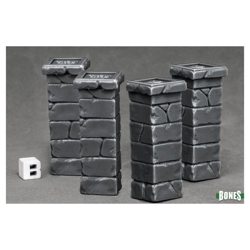PREORDER Reaper: Bones Classic: Graveyard Fence Posts (4) (Plastic)