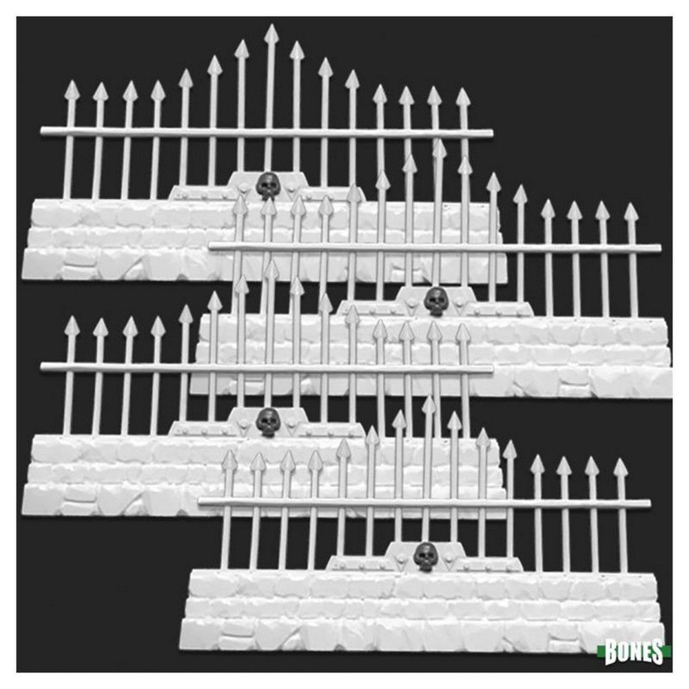 PREORDER Reaper: Bones Classic: Graveyard Long Fences (4) (Plastic)