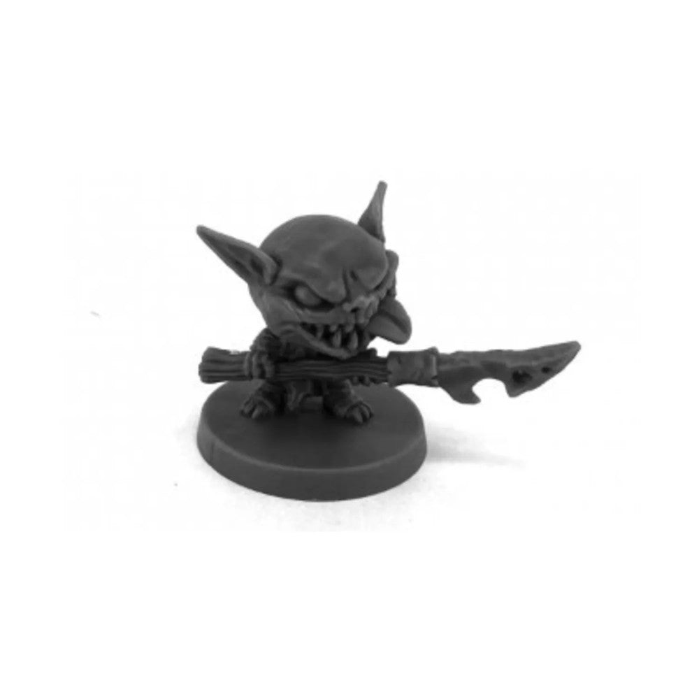 PREORDER Reaper: Pathfinder Bones: Chibi Goblin with Horsechopper (Plastic)