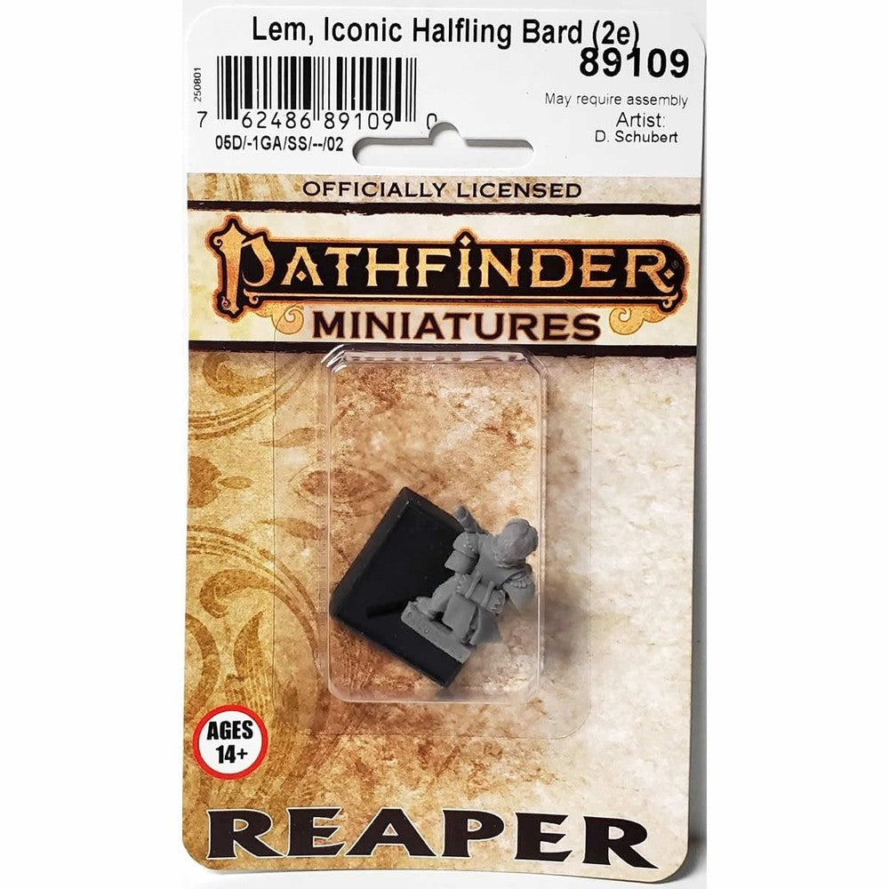 PREORDER Reaper: Pathfinder Bones: Lem - Iconic Halfling Bard (2e) (Plastic)