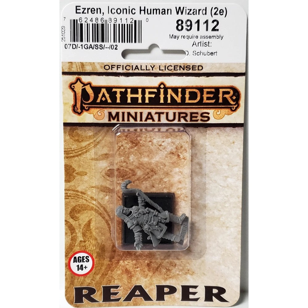 PREORDER Reaper: Pathfinder Bones: Ezren - Iconic Human Wizard (2e) (Plastic)