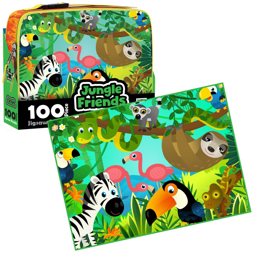 PREORDER Puzzle - BMS - 100 Piece Lunch Box Puzzle Jungle Friends AR Edition
