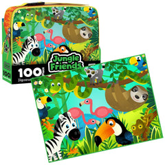 PREORDER Puzzle - BMS - 100 Piece Lunch Box Puzzle Jungle Friends AR Edition