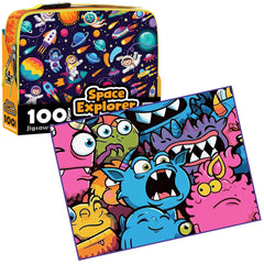 PREORDER Puzzle - BMS - 100 Piece Lunch Box Puzzle Space Explorer AR Edition