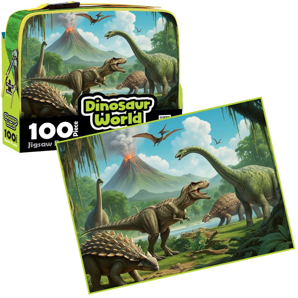 PREORDER Puzzles - BMS - 100 Piece Lunch Box Puzzle Dinosaur World AR Edition