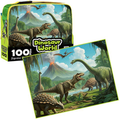 PREORDER Puzzles - BMS - 100 Piece Lunch Box Puzzle Dinosaur World AR Edition