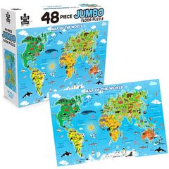 PREORDER Puzzle - BMS - 48 Piece Jumbo Floor World Map