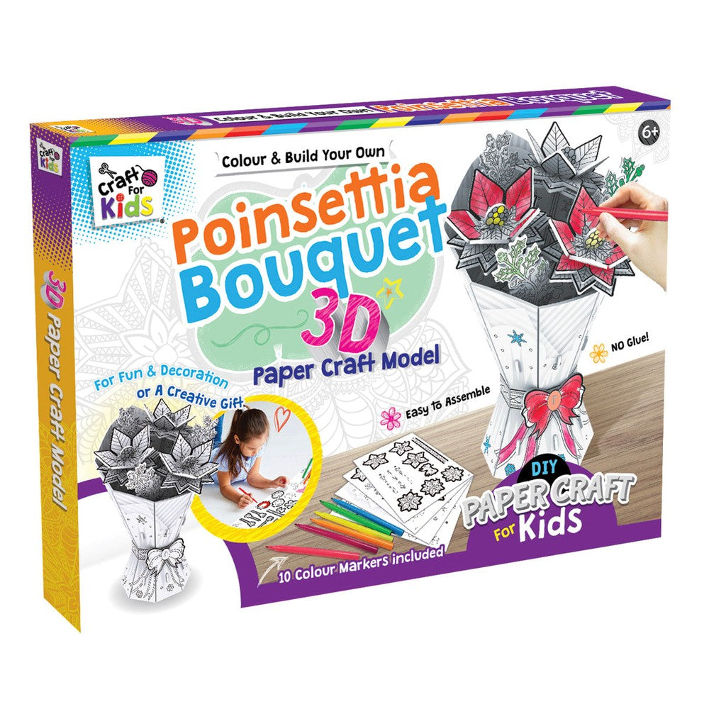 PREORDER Colour and Build Your Own 3D Poinsettia Bouquet