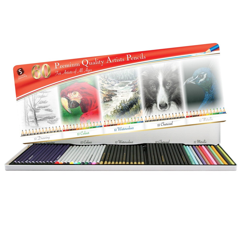 PREORDER 60 Artist Pencils in a tin