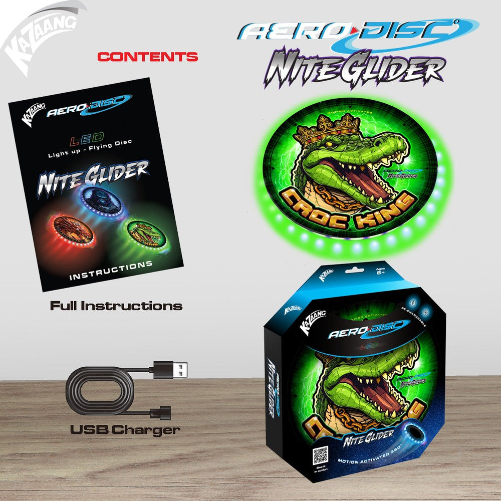 PREORDER Aero Disc Nite Glider - Croc King