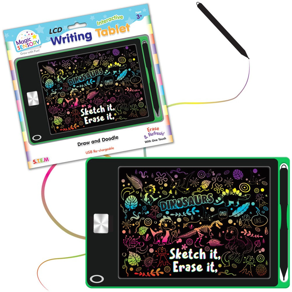 PREORDER 8.5 Interactive LCD Writing Tablet - Green Dino (USB Rechargeable)