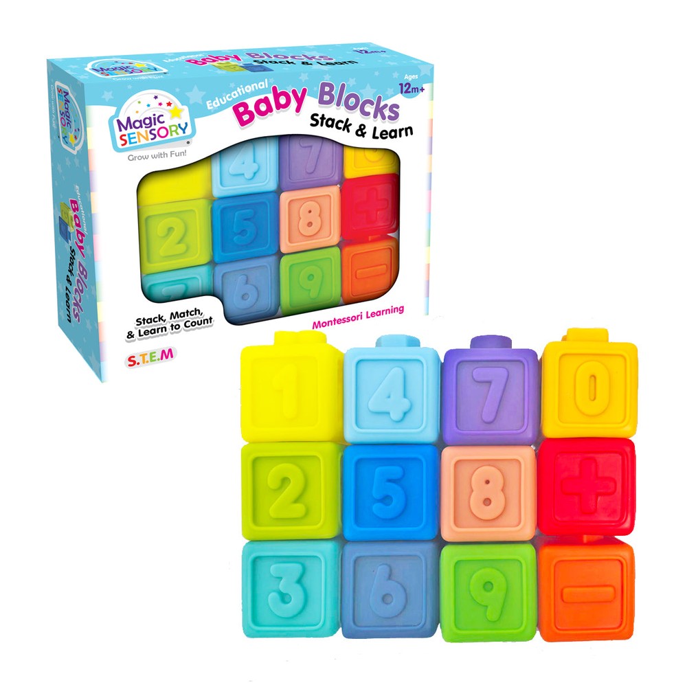 PREORDER Baby Soft Learning Blocks 12 Piece