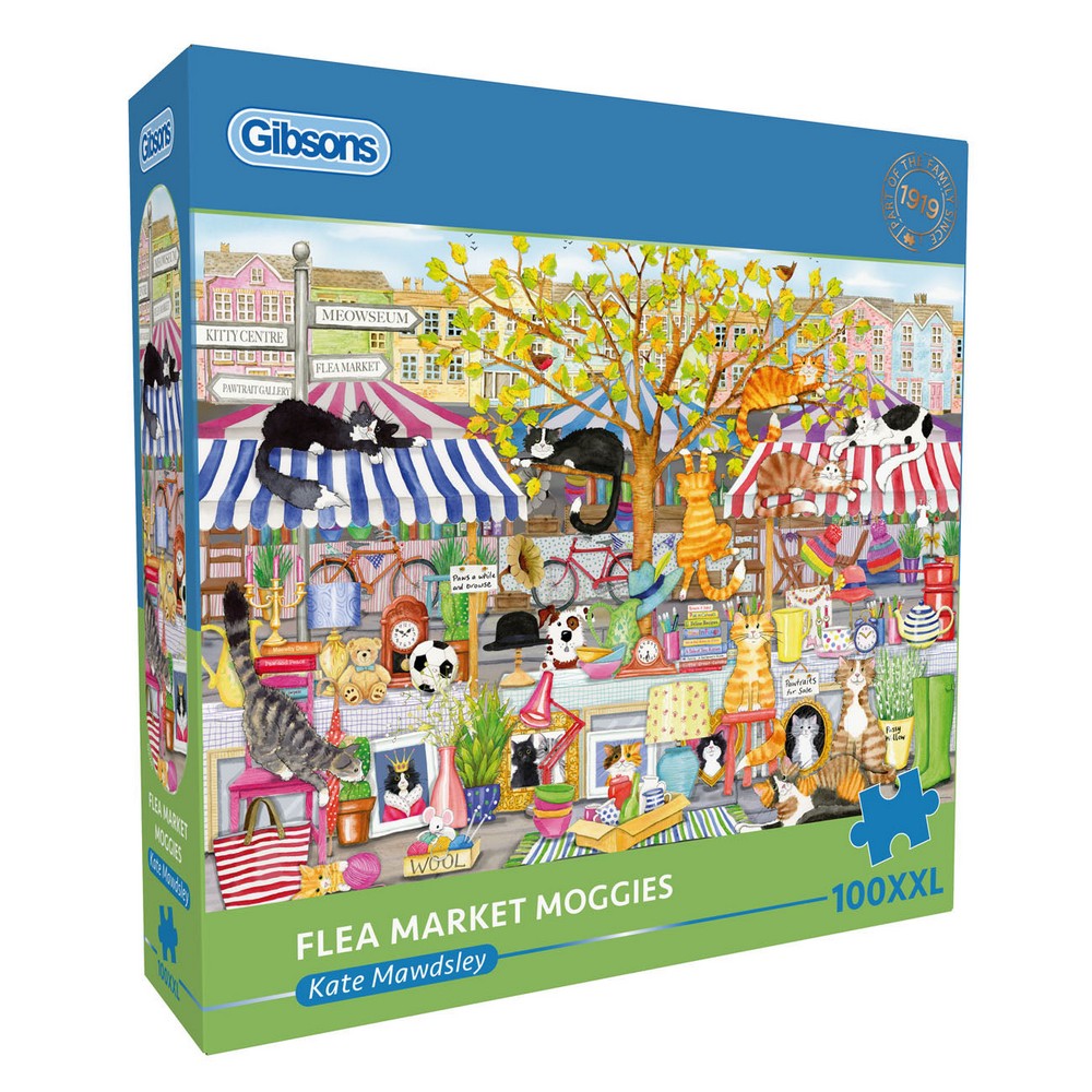 PREORDER Puzzle - Gibsons - Flea Market Moggies (100XXL)