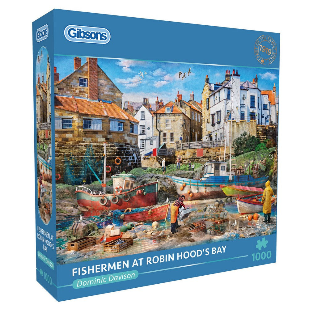 PREORDER Puzzle - Gibsons - Fishermen at Robin Hoods Bay (1000) - Available MAY