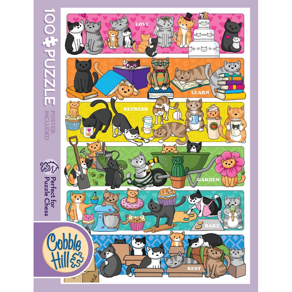 PREORDER Puzzle - Cobble Hill - Doodlecat Days - 100pc
