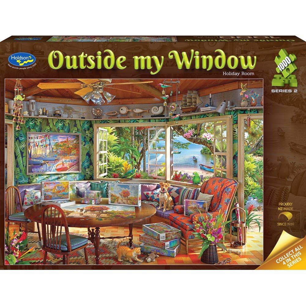 PREORDER Puzzle - Holdson - Outside my Window S2 - 1000pc Puzzle - Holiday Room