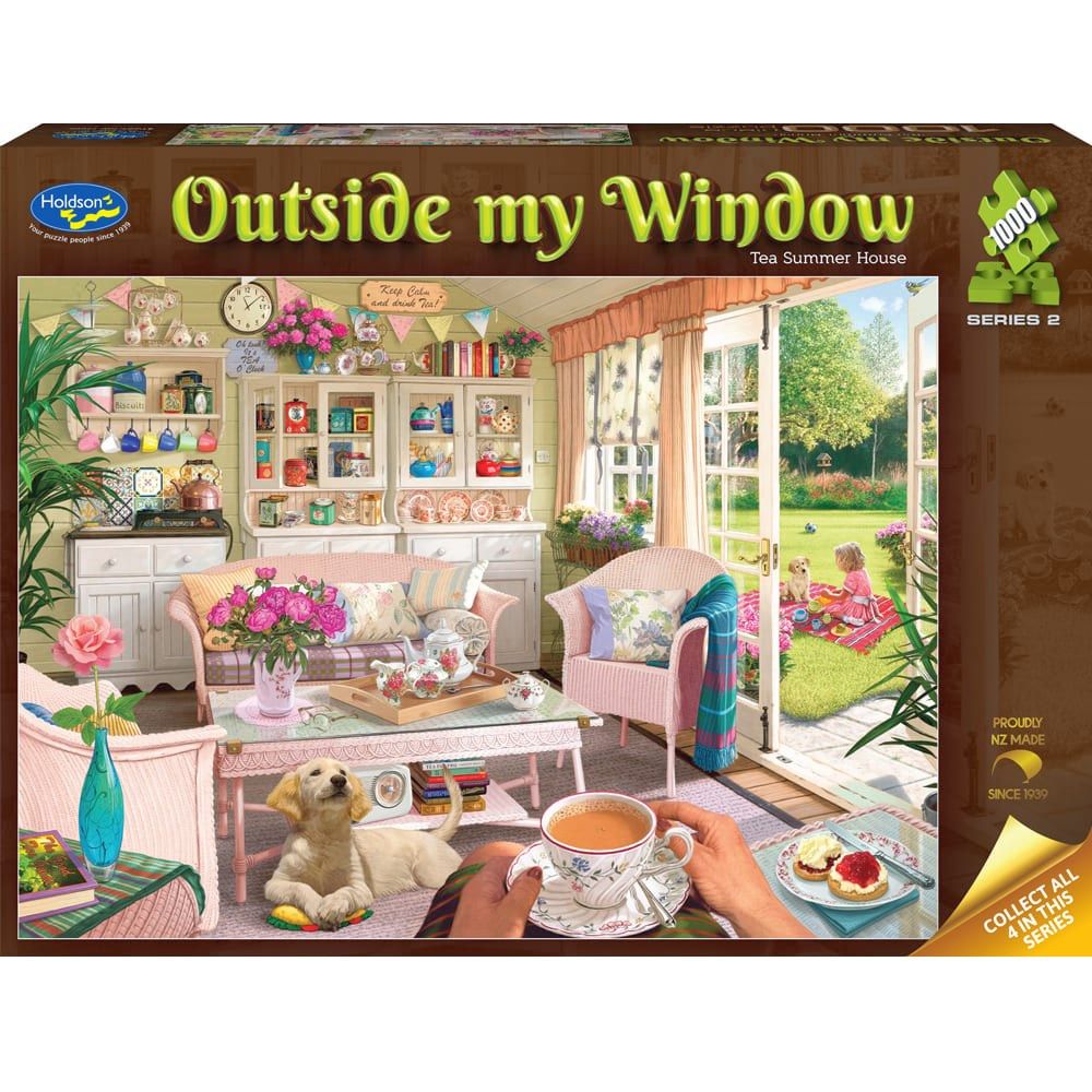 PREORDER Puzzle - Holdson - Outside my Window S2 - 1000pc Puzzle - Tea Summer House