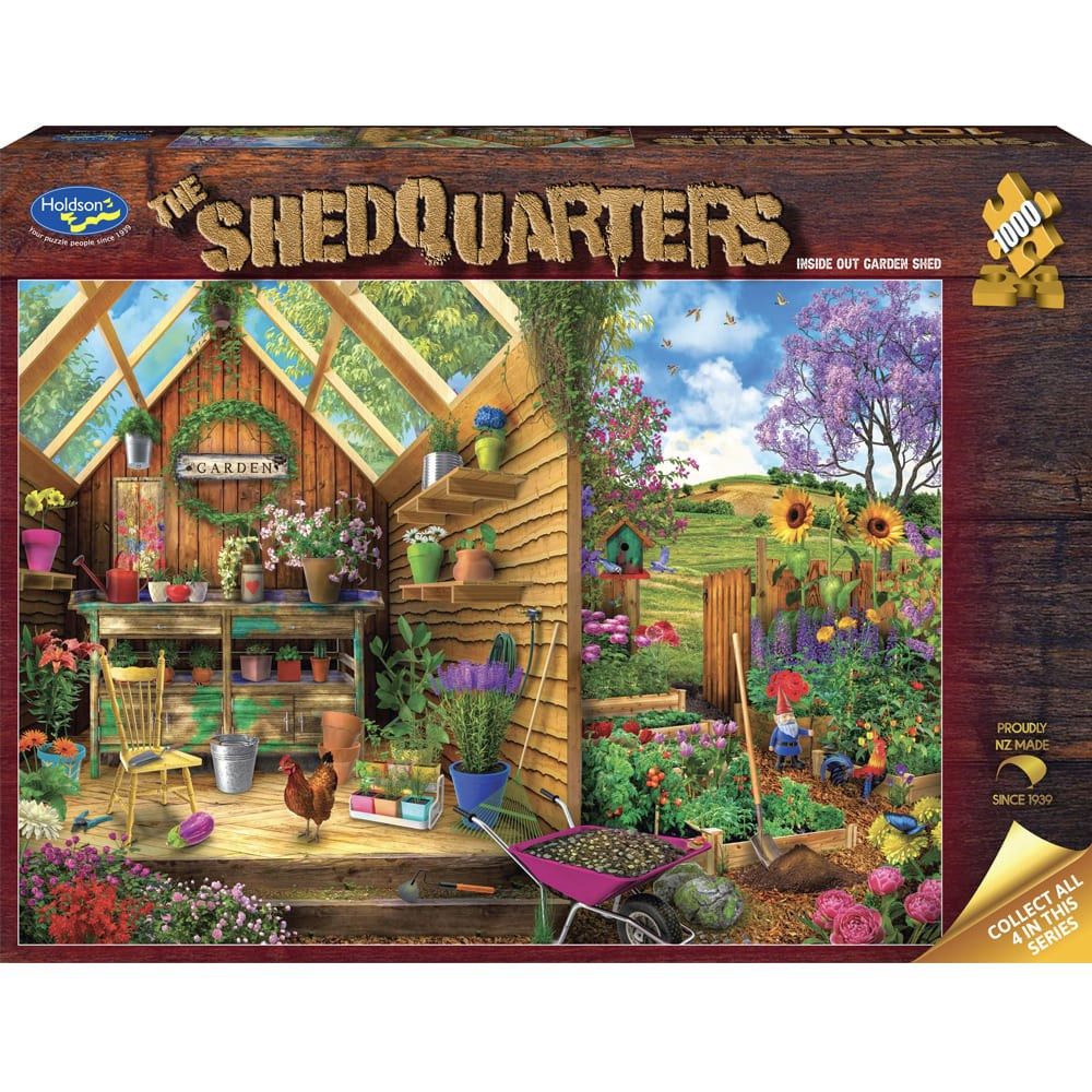 PREORDER Puzzle - Holdson - The Shedquarters - 1000pc Puzzle - Inside Out Garden Shed