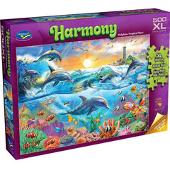 Puzzle - Holdson - Harmony - 500XLpc Puzzle - Dolphins Tropical Wave