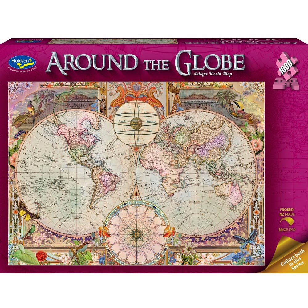 PREORDER Puzzle - Holdson - Around the Globe - 1000pc Puzzle - Antique World Map
